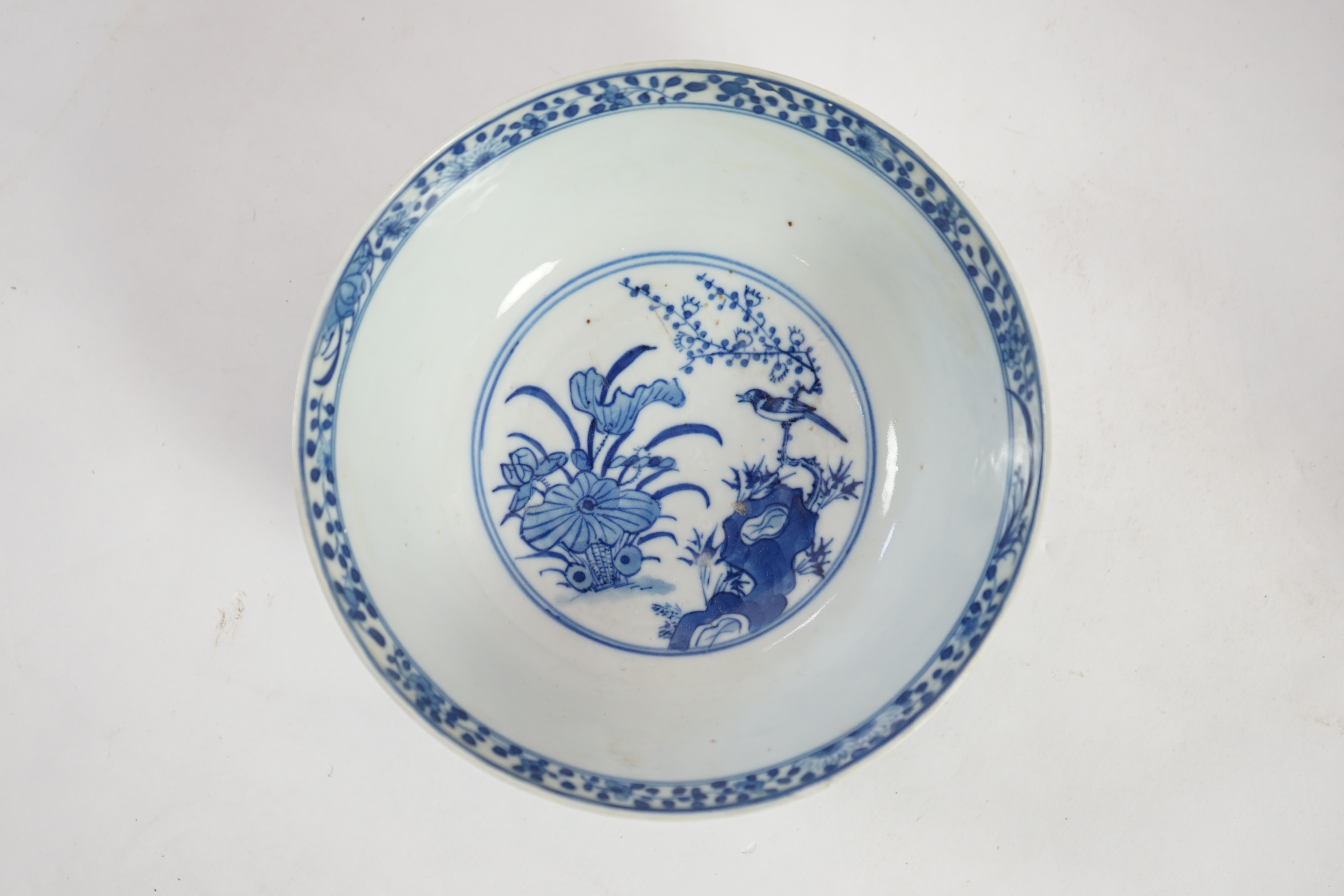 A Chinese blue and white footed bowl, 19th century